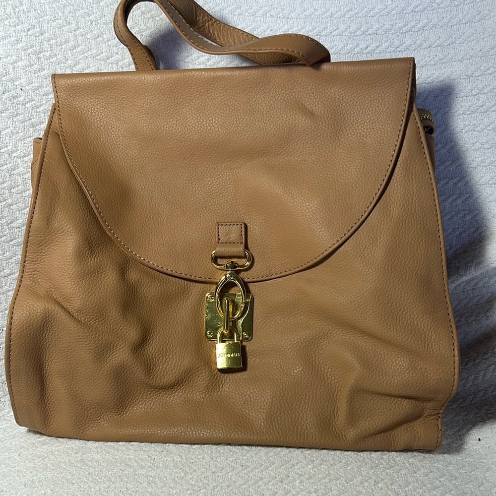 NWOT Joy & Iman Split Leather Convertible Backpack Camel
